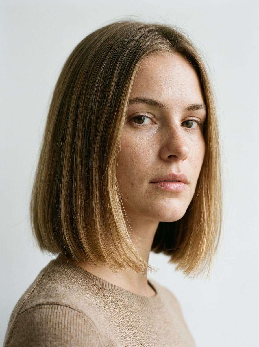 Klassischer glatter Long Bob - Long Bob Frisur